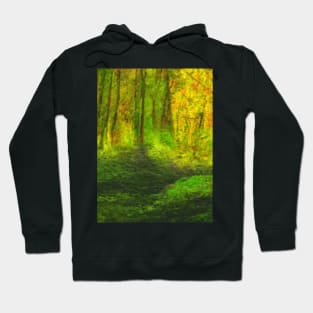 Artificial Intelligence  Green Nature Art- Nature Colored Art - AI Watercolor Hoodie